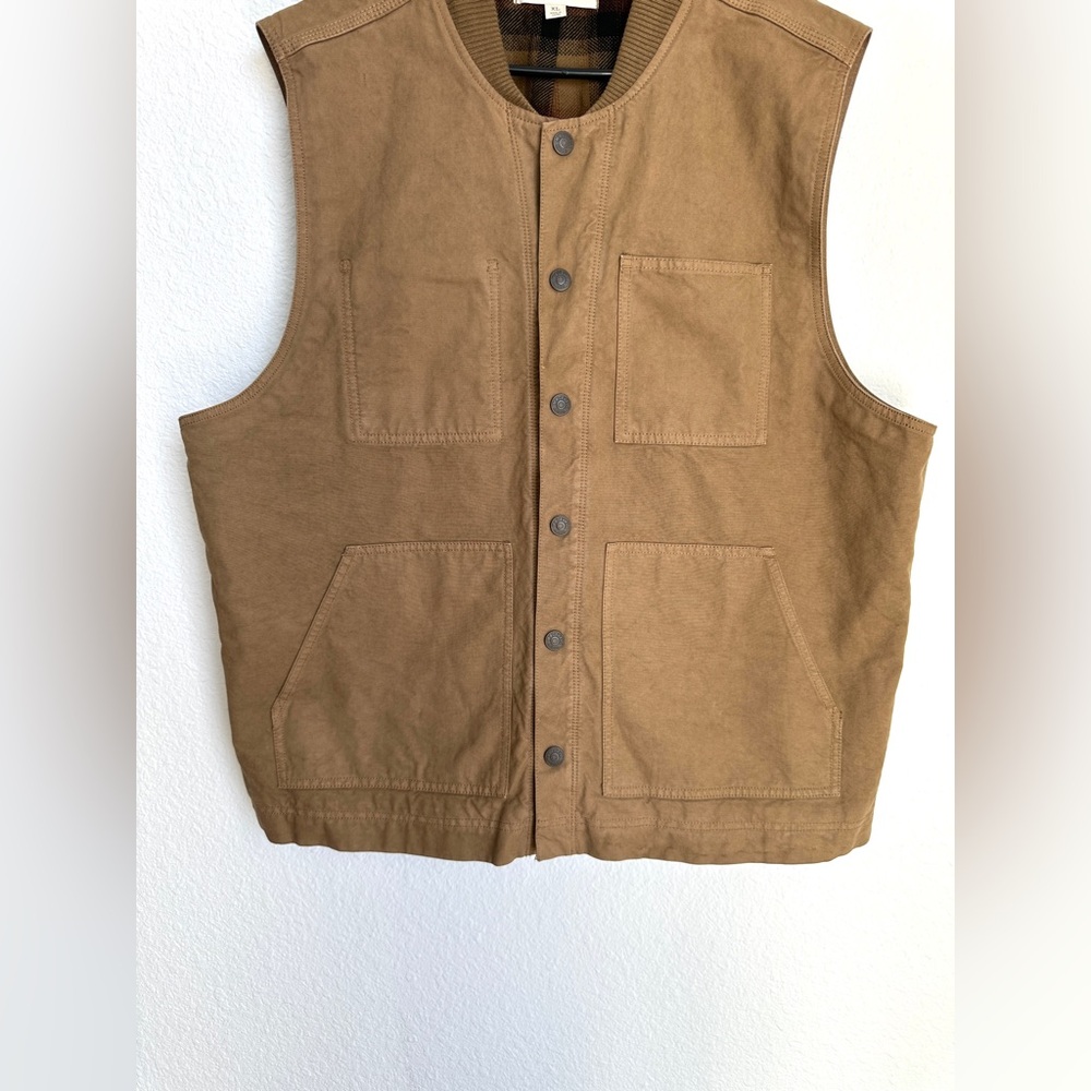 Madewell Flannel-Lined Canvas Workwear Vest size XL NWOT - Picture 5 of 10